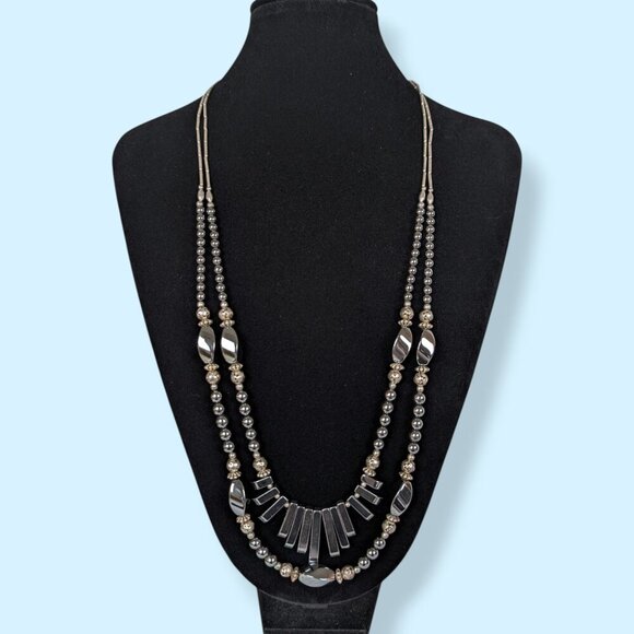 Vintage Jovita Haskie 2-Strand Navajo Hematite Necklace - Picture 1 of 6
